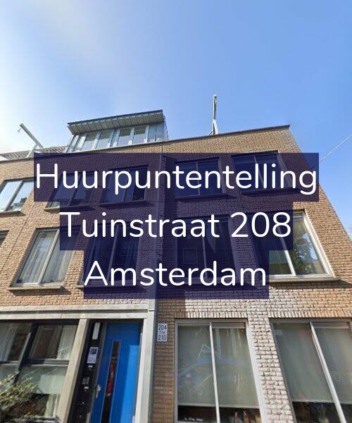 Foto gevel Huurpuntentelling voor Tuinstraat 208, Amsterdam