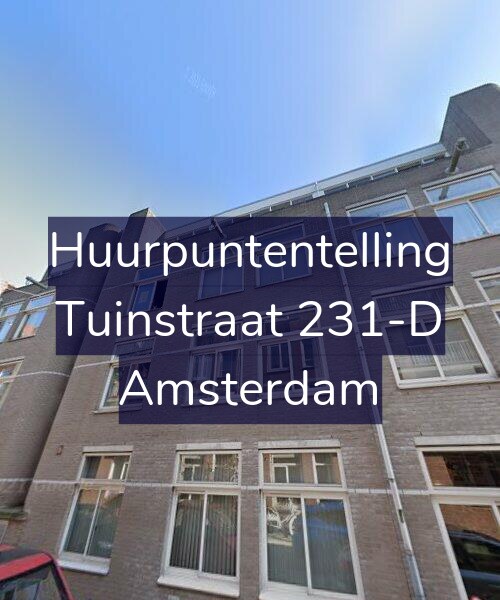 Foto gevel Huurpuntentelling voor Tuinstraat 231-D, Amsterdam
