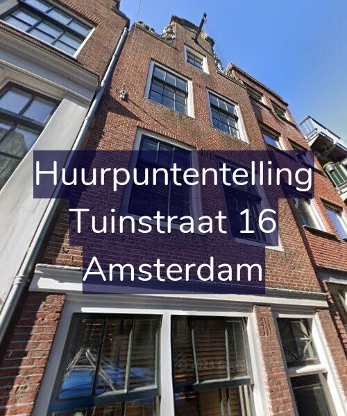 Foto gevel Huurpuntentelling voor Tuinstraat 16, Amsterdam