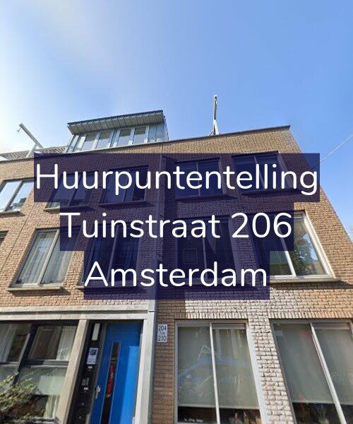 Foto gevel Huurpuntentelling voor Tuinstraat 206, Amsterdam