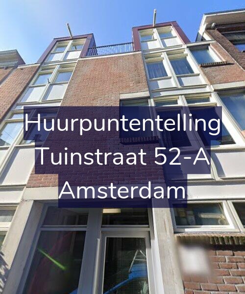 Foto gevel Huurpuntentelling voor Tuinstraat 52-A, Amsterdam