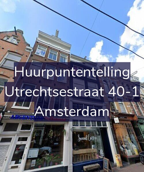 Foto gevel Huurpuntentelling voor Utrechtsestraat 40-1, Amsterdam
