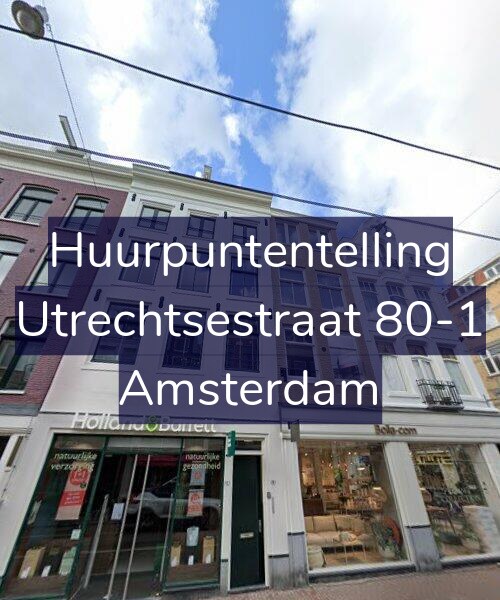 Foto gevel Huurpuntentelling voor Utrechtsestraat 80-1, Amsterdam