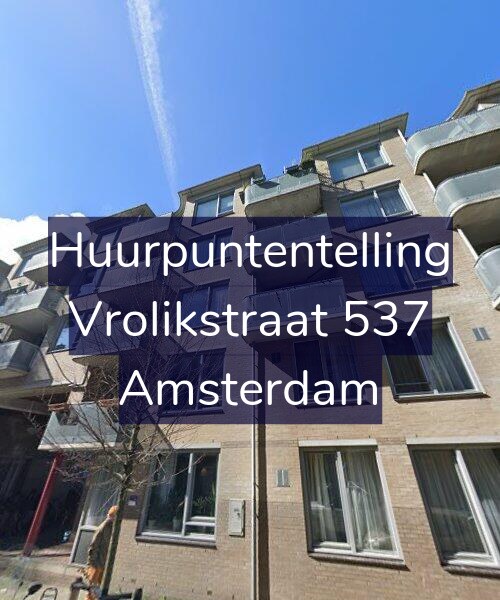 Foto gevel Huurpuntentelling voor Vrolikstraat 537, Amsterdam