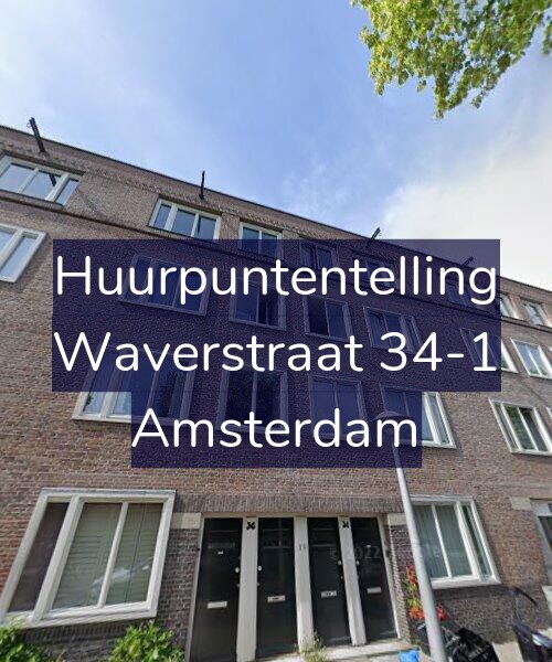 Foto gevel Huurpuntentelling voor Waverstraat 34-1, Amsterdam