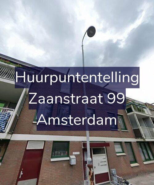 Foto gevel Huurpuntentelling voor Zaanstraat 99, Amsterdam