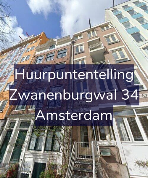 Foto gevel Huurpuntentelling voor Zwanenburgwal 34, Amsterdam