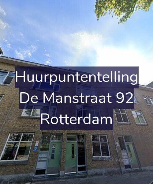 Foto gevel Huurpuntentelling voor De Manstraat 92, Rotterdam